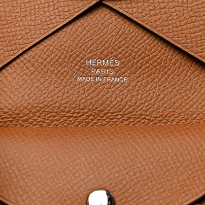 Hermes Epsom Calvi Duo Card Case Gold 6 of 8