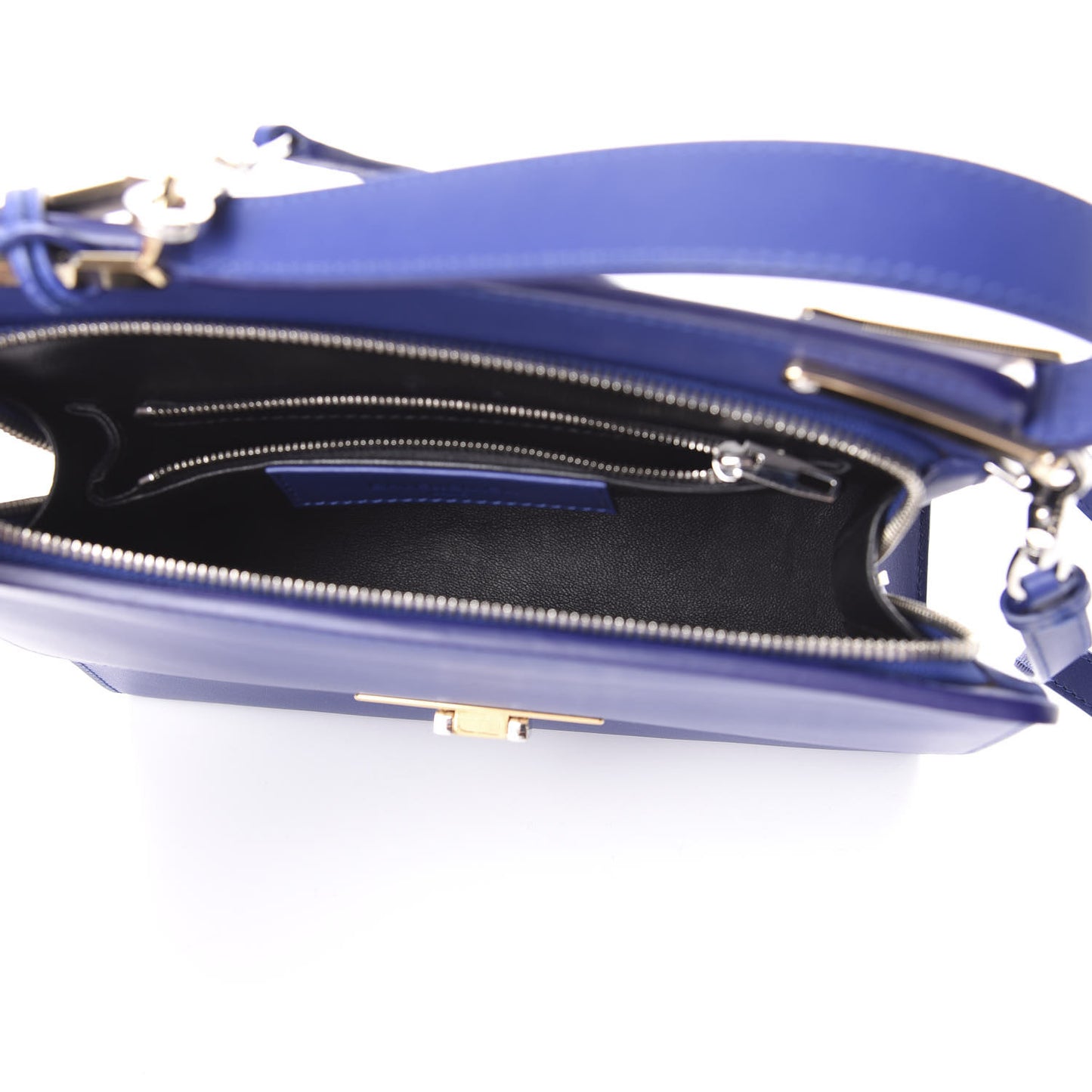 Smooth Calfskin Le Dix S Cartable Shoulder Bag Bleu Mineral