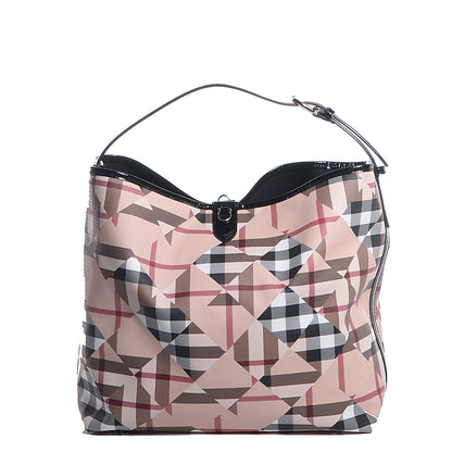 Burberry Patent Trim Patchwork Check Large Bucket Bag 1 of 9