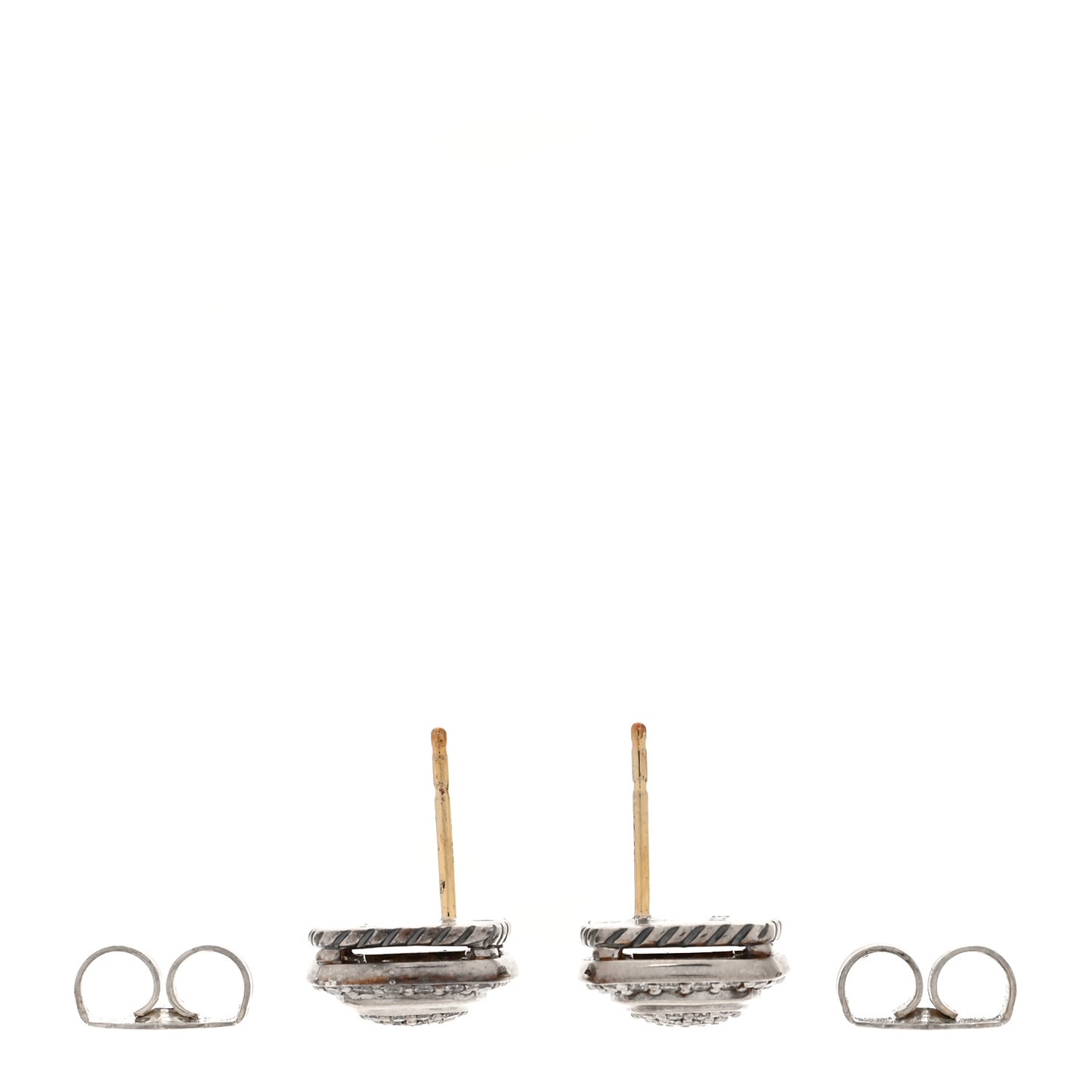 Sterling Silver Diamond 7mm Pave Albion Earrings