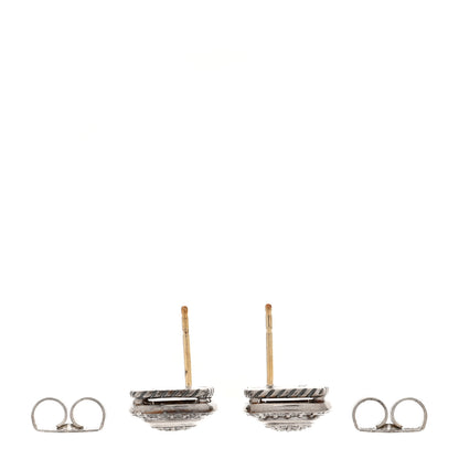 David Yurman Sterling Silver Diamond 7mm Pave Albion Earrings 3 of 4