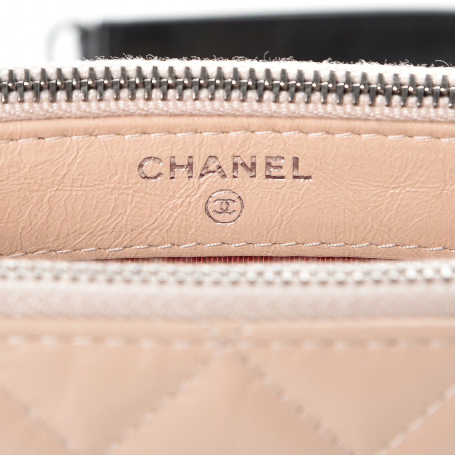 Chanel Aged Calfskin Quilted Small Gabrielle Clutch With Chain Beige Black 7 of 10