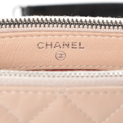Chanel Aged Calfskin Quilted Small Gabrielle Clutch With Chain Beige Black 7 of 10