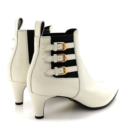 Gucci Cordovan Lux Ankle Booties 37.5 Dusty White Black 9 of 18