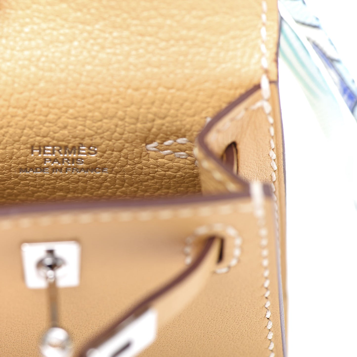 Tadelakt Mini Kelly Twilly Bag Charm Paille