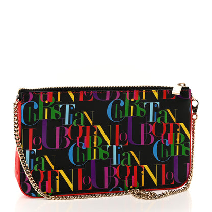 Christian Louboutin Calfskin Logo Loubila Chain Clutch Black Multicolor 2 of 10