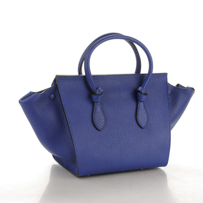 Celine Crisped Calfskin Mini Tie Knot Tote Indigo 3 of 8