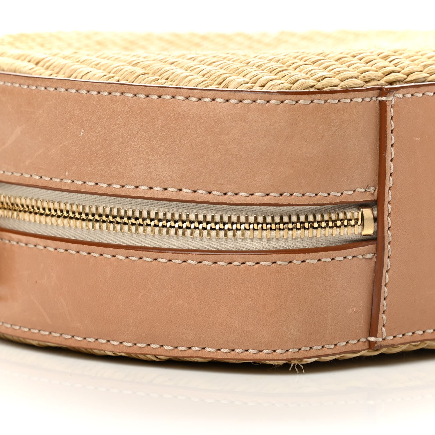 Saint Laurent Raffia Calfskin Small Mica Bag Natural Brown Gold 9 of 15