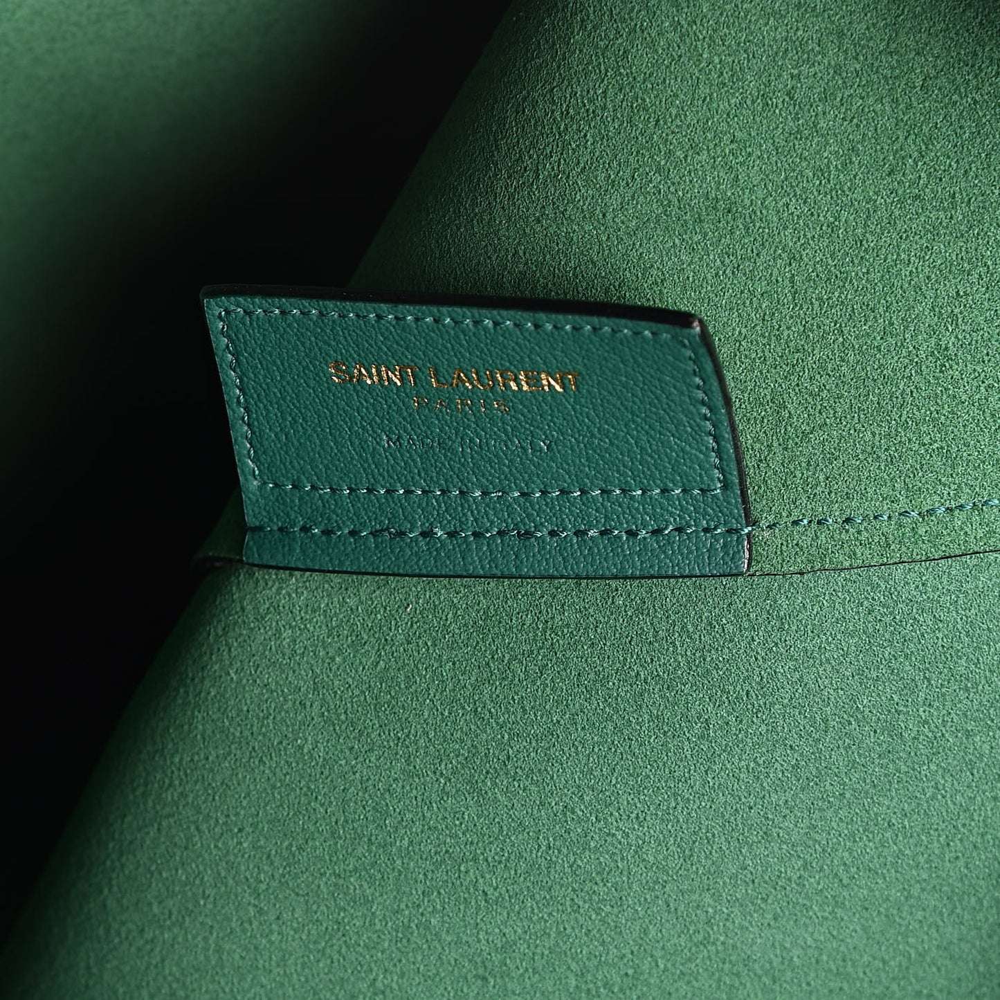 Calfskin Large Shopping Tote Emerald Green