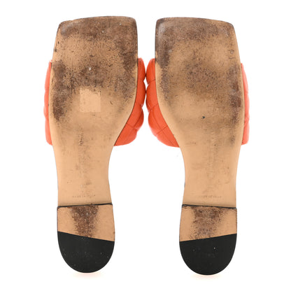 Bottega Veneta Nappa Matelasse Padded Flat Sandals 38 Orange 6 of 8