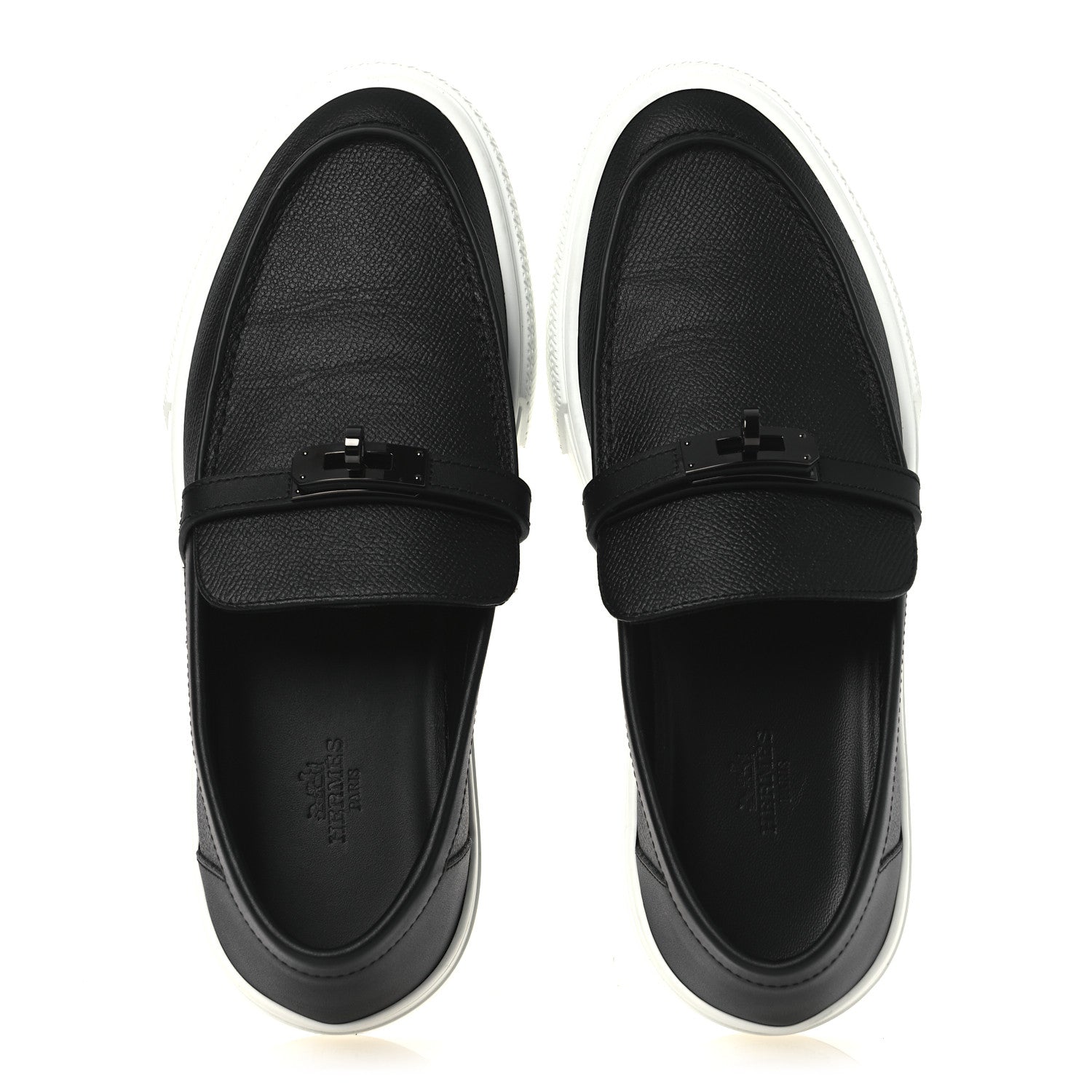 Hermes Calfskin Game Slip On Sneakers 39.5 Black 2 of 10