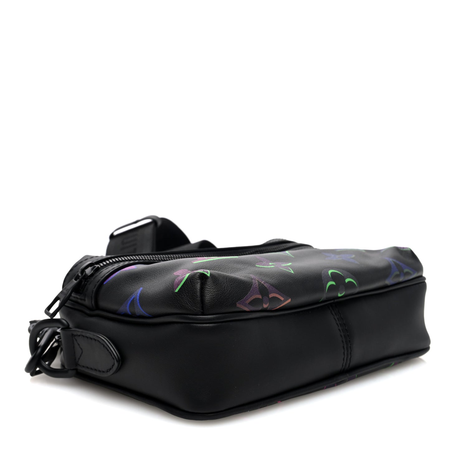 Calfskin Monogram Spotlight Comet Messenger PM Black Borealis