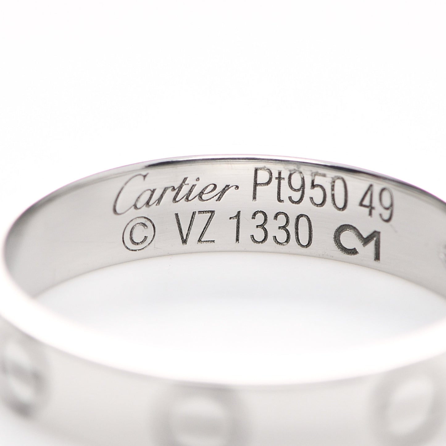 Platinum 3.5mm LOVE Wedding Band Ring 49 4.75