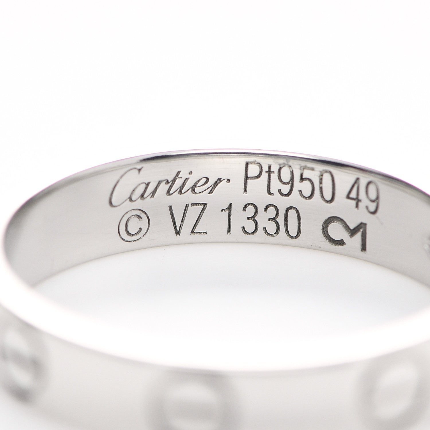 Cartier Platinum 3.5mm LOVE Wedding Band Ring 49 4.75 4 of 6
