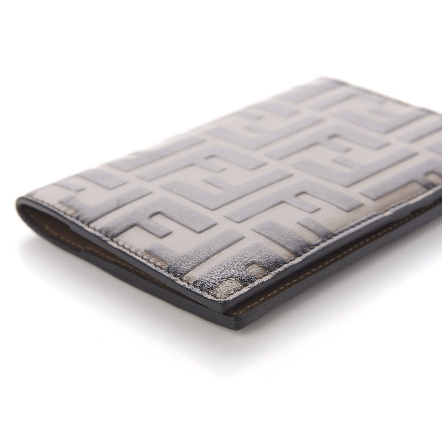 Vitello Soft Bi-Color FF 1974 Embossed Passport Cover Maya Black