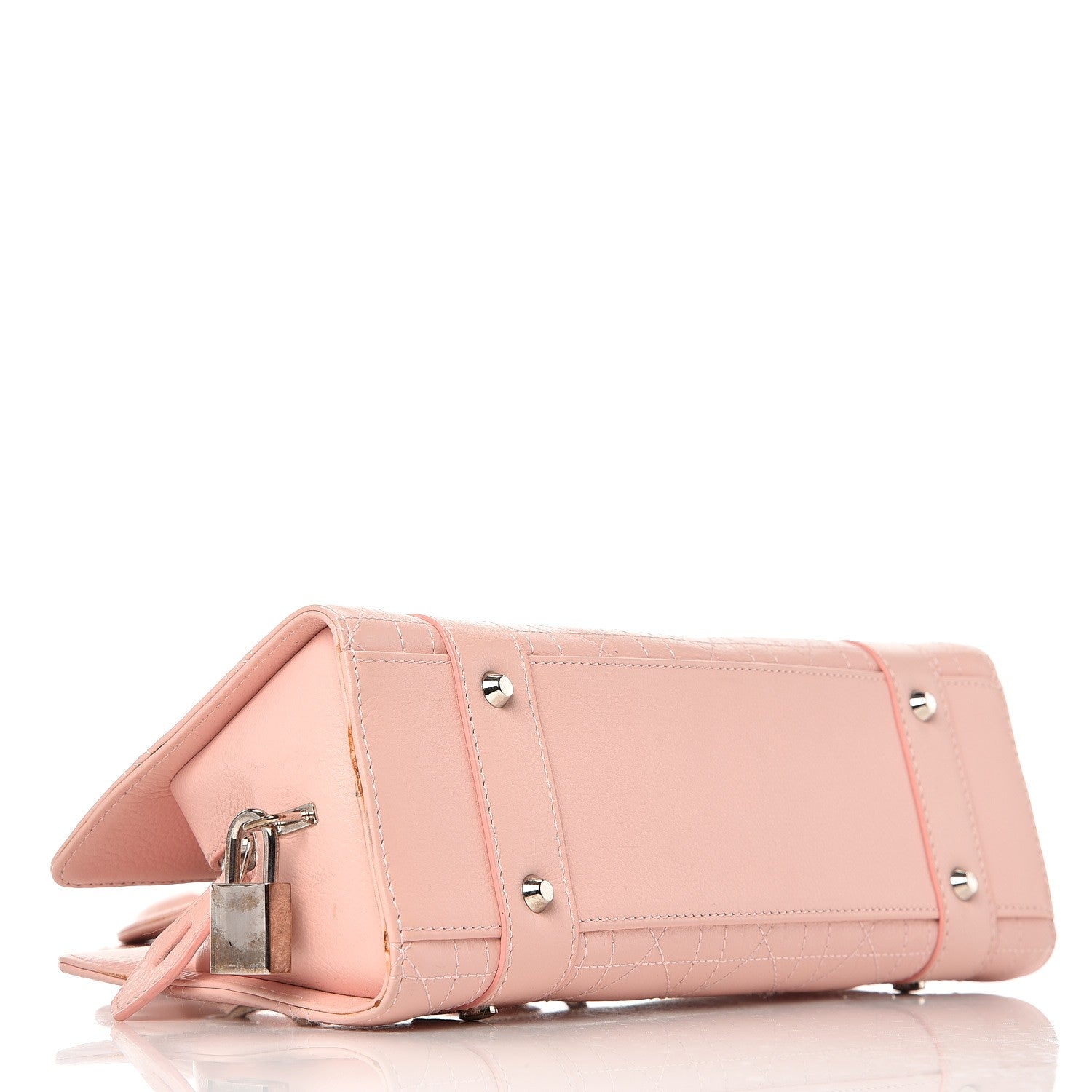 Christian Dior Calfskin Cannage Stitched Small East West Lady Dior Rose Clair 4 of 11