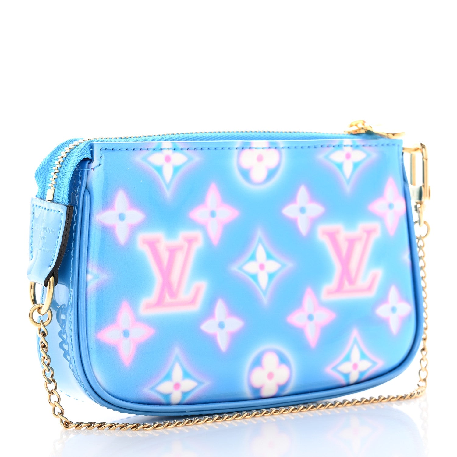 Louis Vuitton Vernis Valentine Mini Pochette Accessories Baby Blue Neon 3 of 7