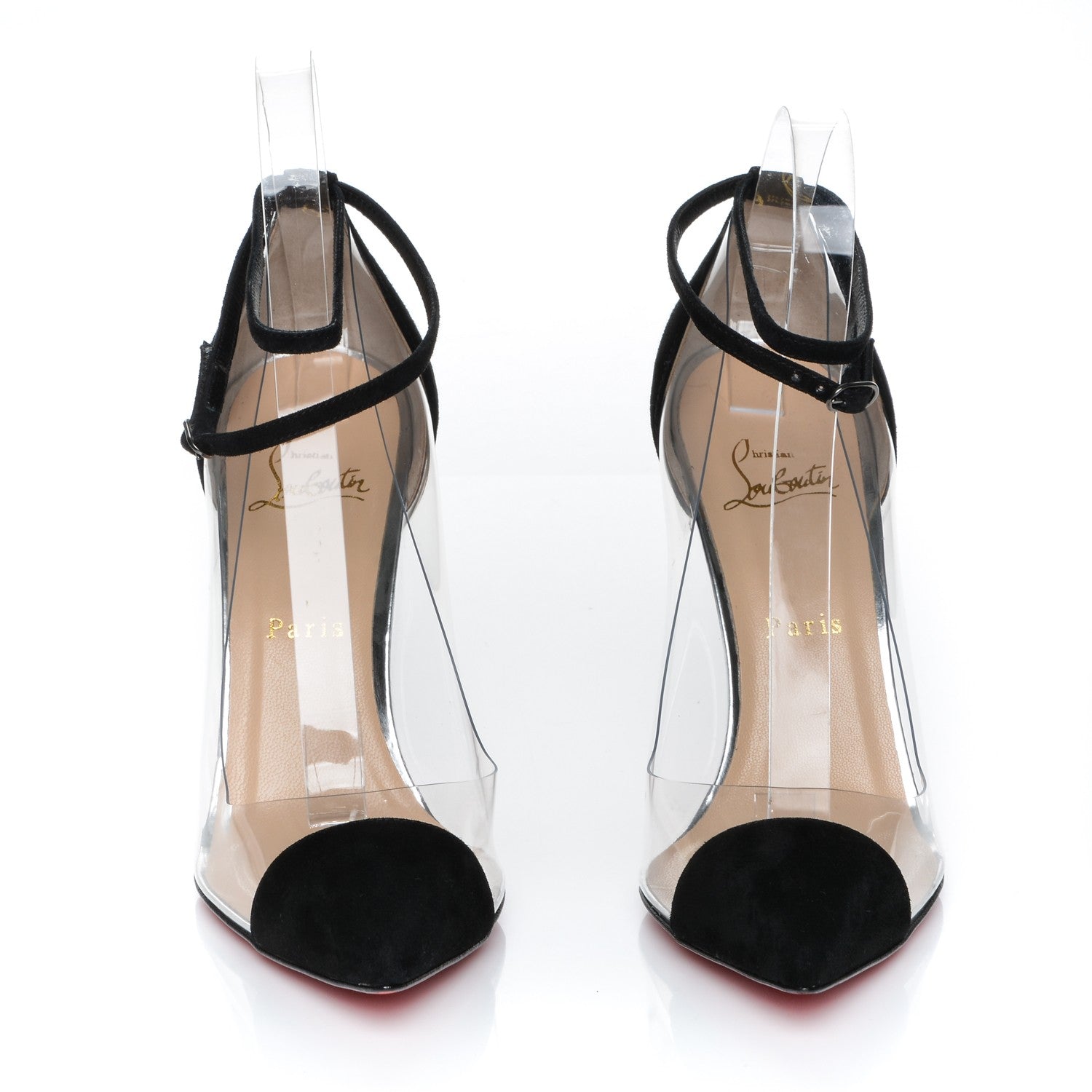 Christian Louboutin Suede Calfskin PVC Un Bout 100 Pumps 39 Black 2 of 7