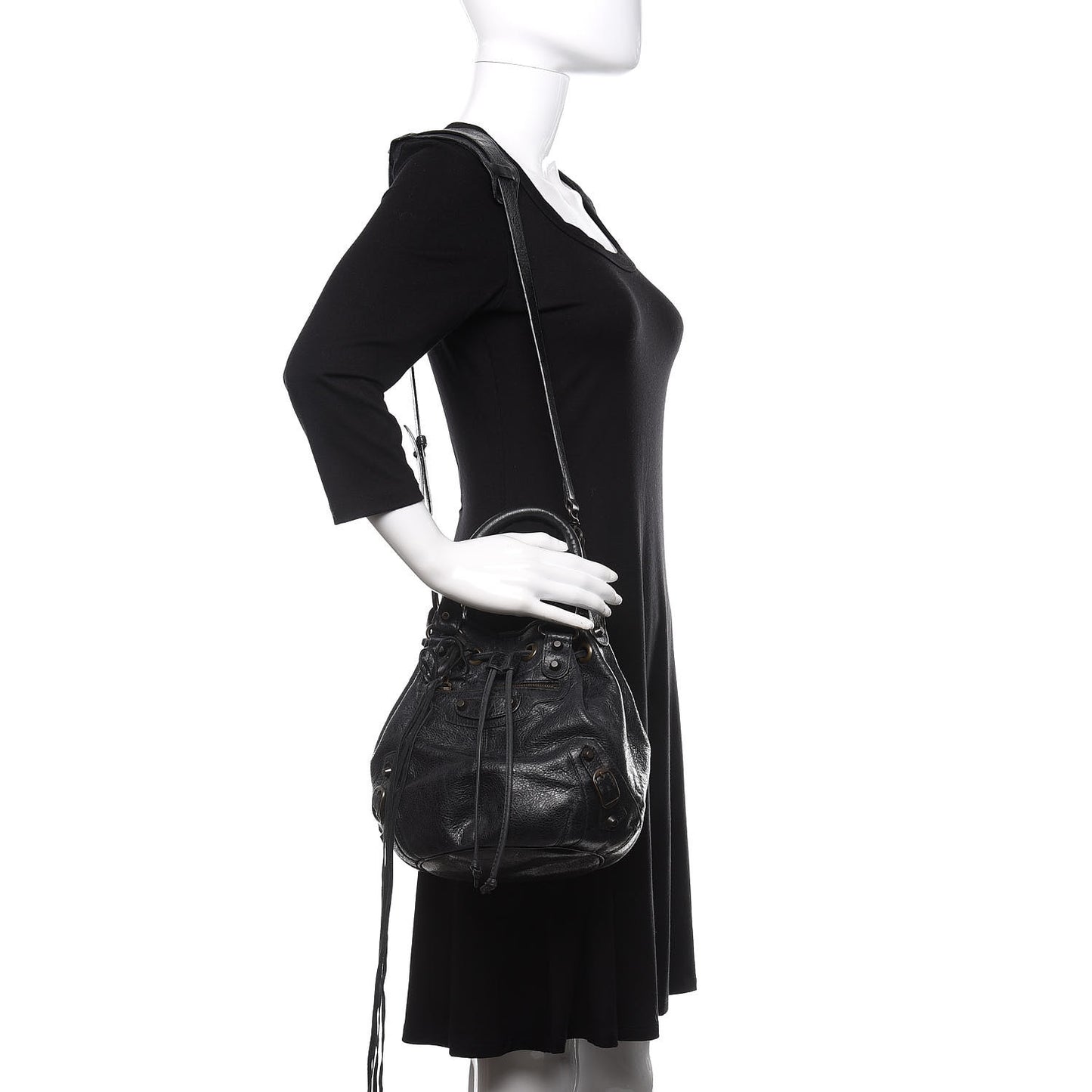 Agneau Classic Hardware Mini Pompon Black