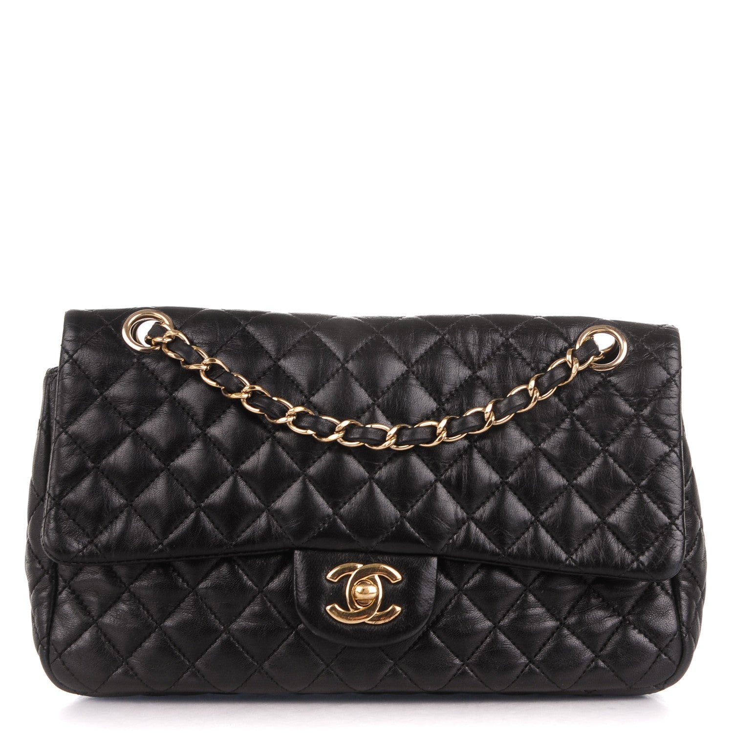Chanel Lambskin Quilted Medium Single Flap Black 1 of 7