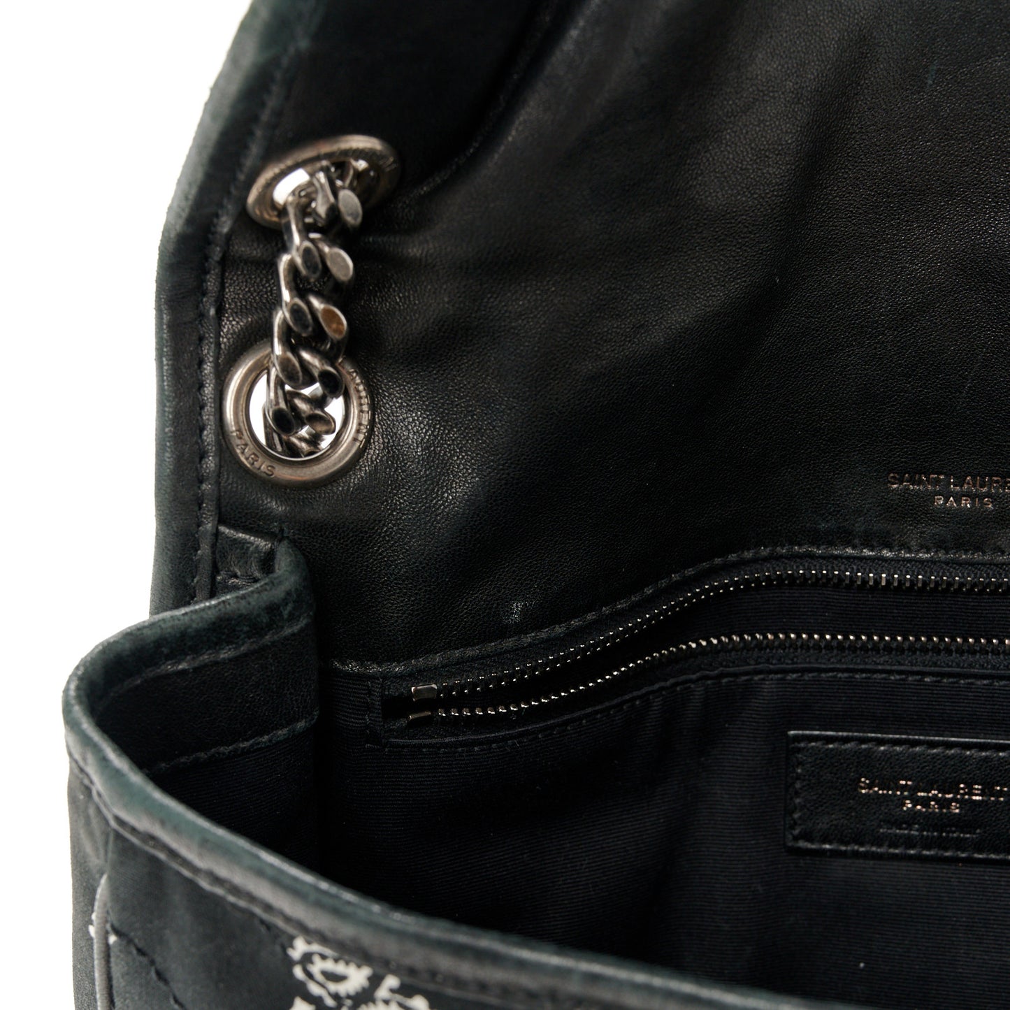 Cotton Bandana Monogram Medium Niki Chain Satchel Black White
