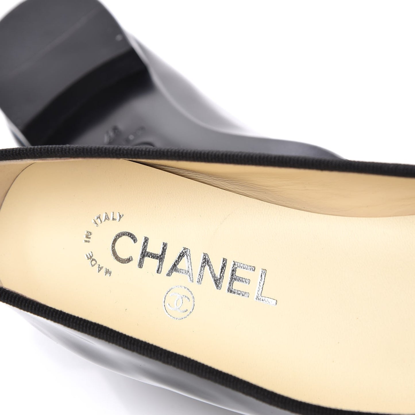Patent CC Cap Toe Ballerina Flats 37 Black