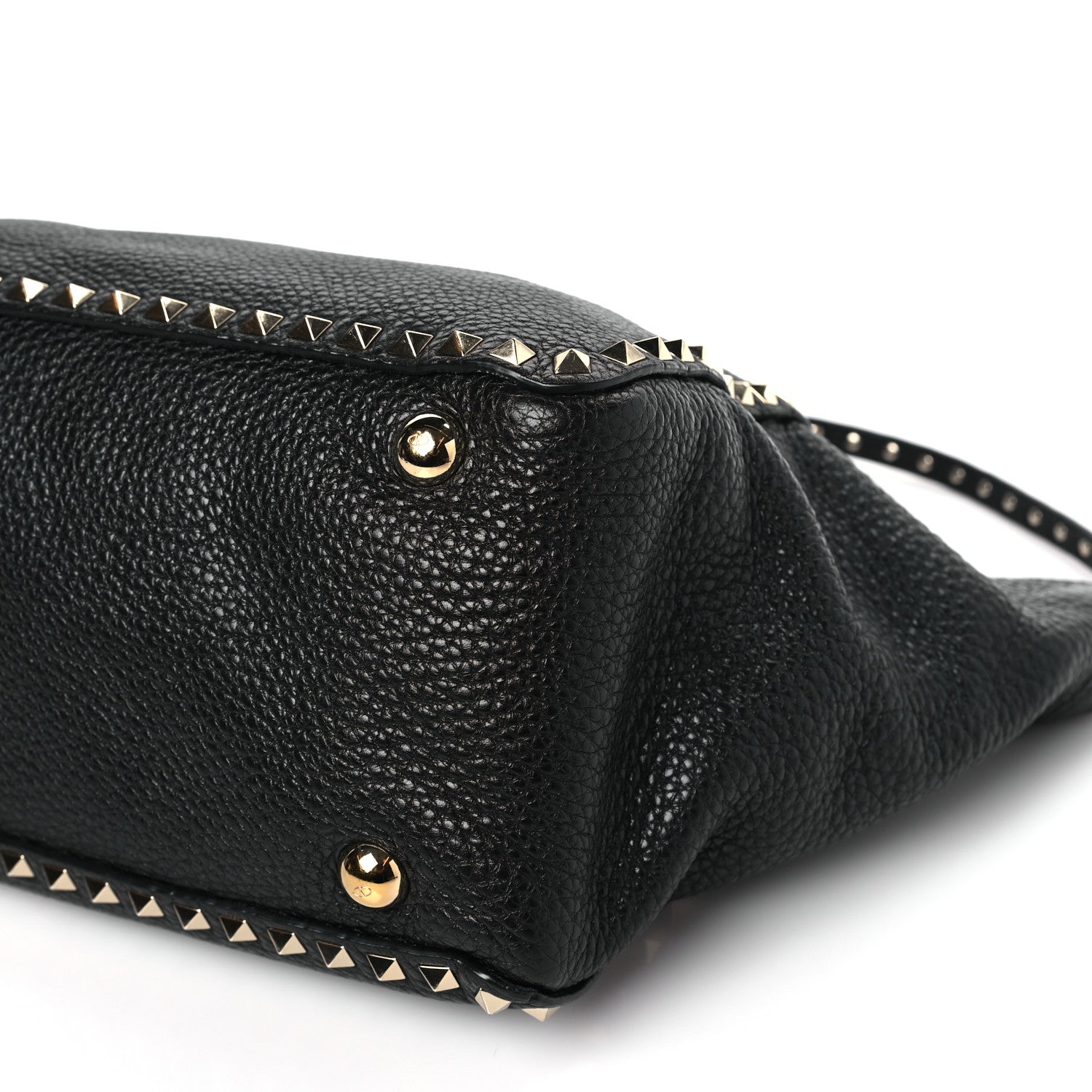 Valentino Garavani Pebbled Calfskin Small Rockstud Tote Black 8 of 8