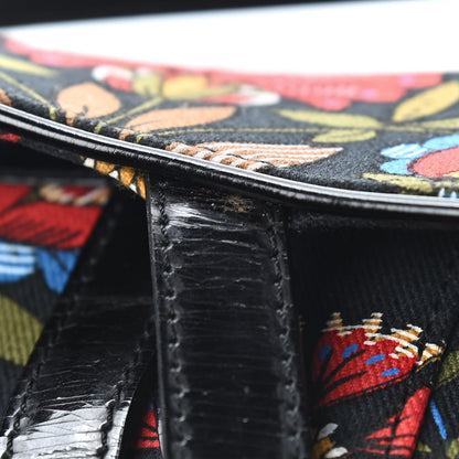 Christian Dior Canvas Floral Saddle Bag Black 10 of 10