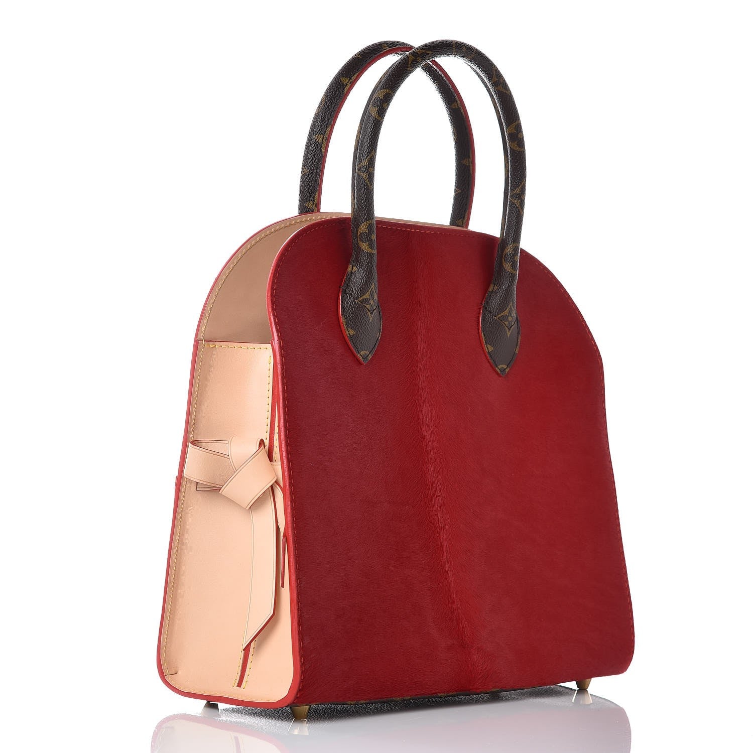 Louis Vuitton Monogram Calf Hair Spikes Iconoclasts Christian Louboutin Tote Red 3 of 8
