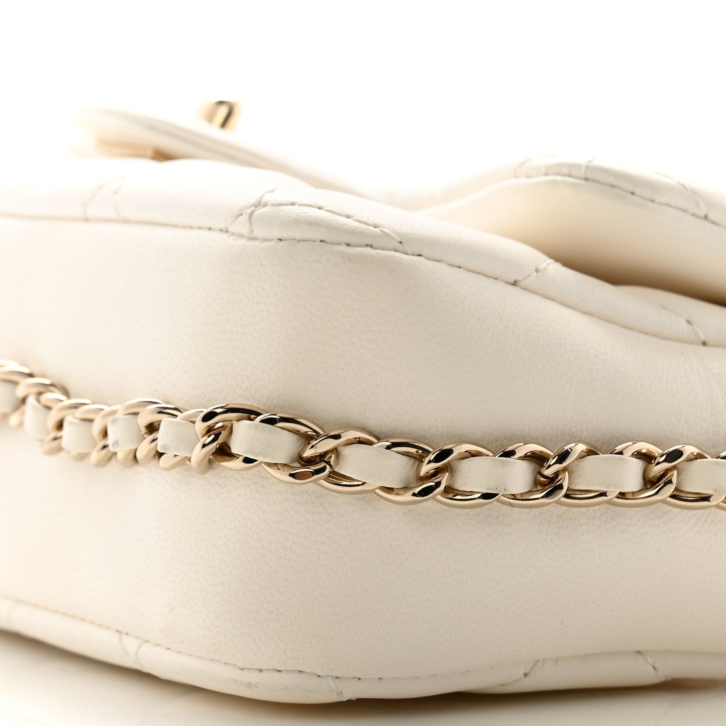 Lambskin Quilted Mini My Precious Flap White