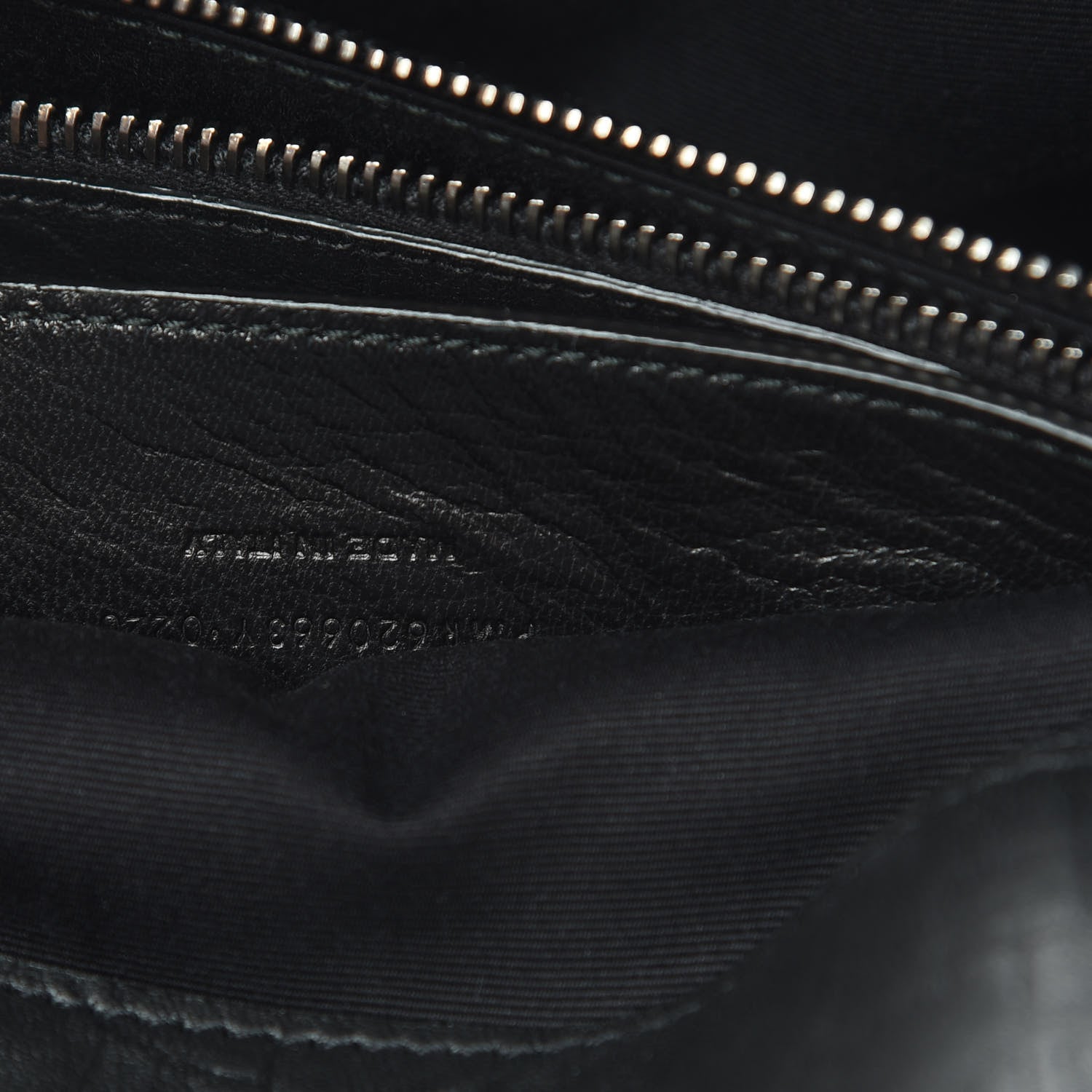 Saint Laurent Calfskin Crocodile Embossed Medium West Hollywood Monogram Fold-Over Black 7 of 12