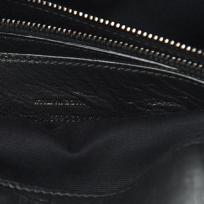 Saint Laurent Calfskin Crocodile Embossed Medium West Hollywood Monogram Fold-Over Black 7 of 12