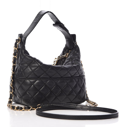 Chanel Lambskin Quilted Small Hobo Black 3 of 20