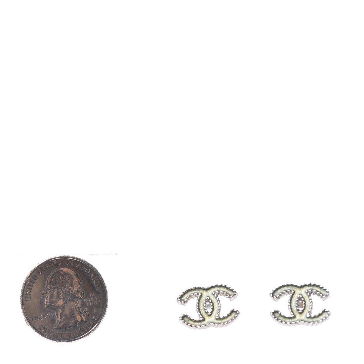 Enamel CC Earrings Light Green