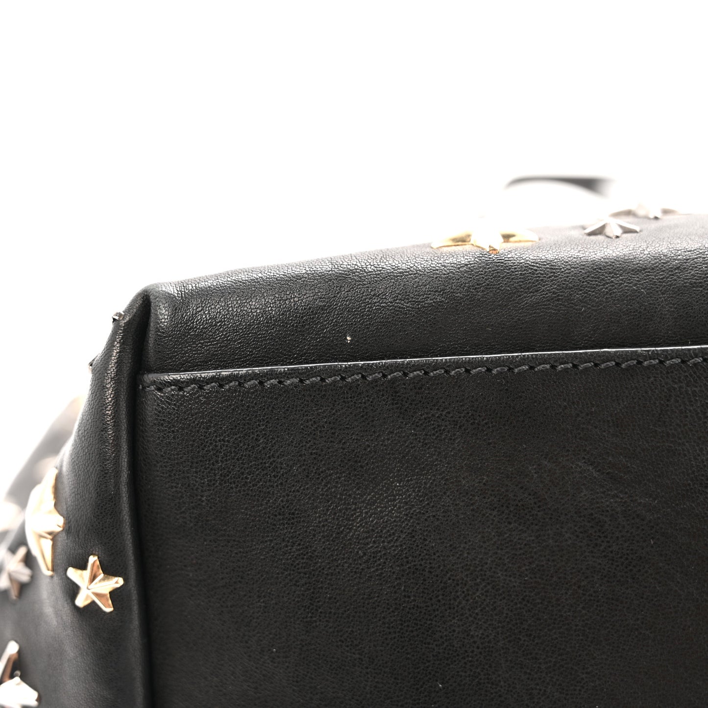 Calfskin Star Studded Tote Black