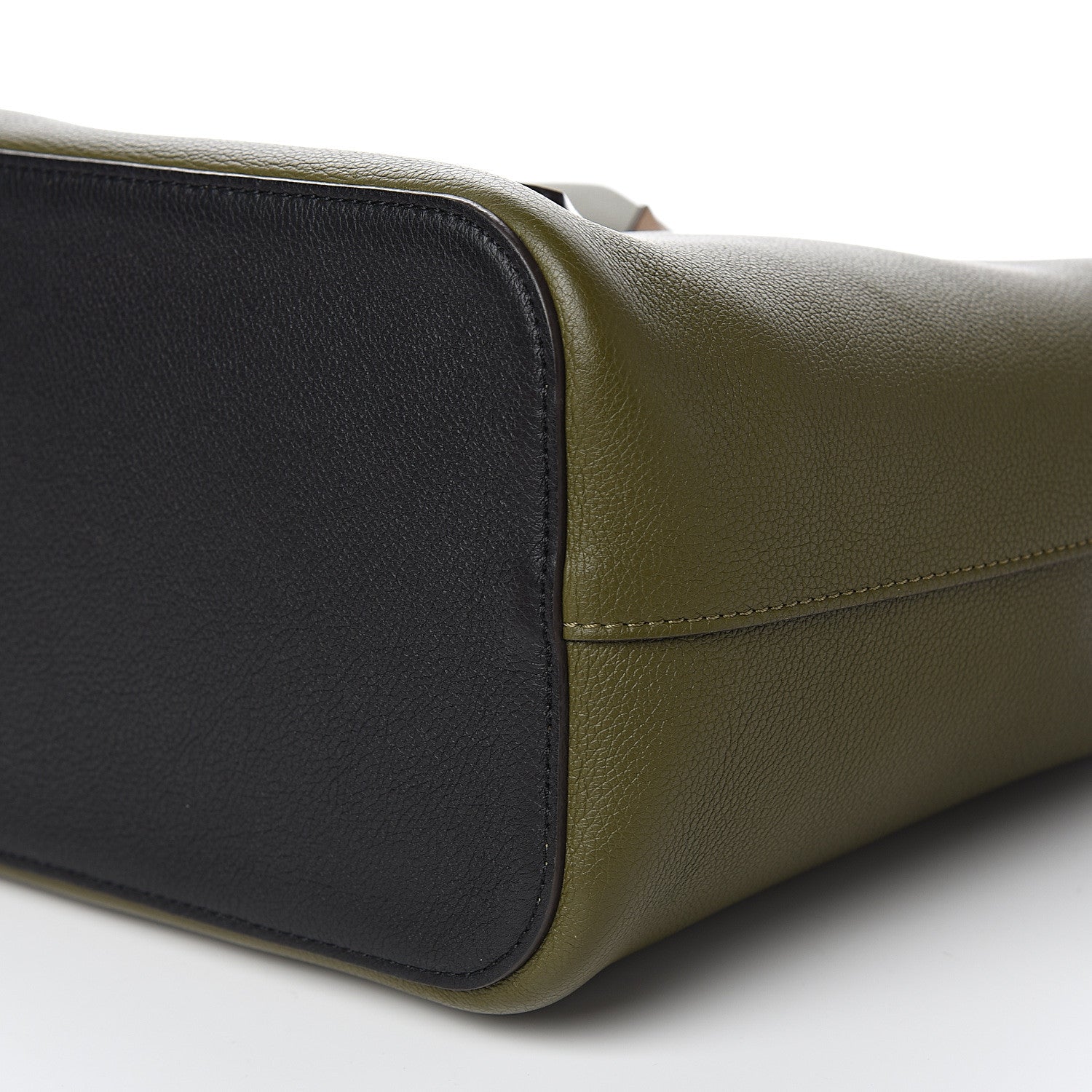 Louis Vuitton Calfskin Lockme Bucket Laurier Green Toffee Latte Beige Black 7 of 8