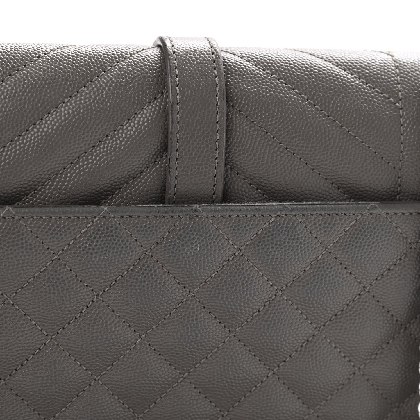 Grain De Poudre Textured Mixed Matelasse Medium Triquilt Monogram Satchel Earth