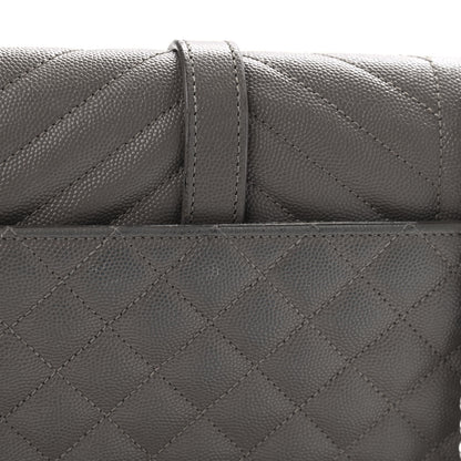 Saint Laurent Grain De Poudre Textured Mixed Matelasse Medium Triquilt Monogram Satchel Earth 12 of 15