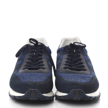 Louis Vuitton Calfskin Damier Run Away Sneakers 9 Pacific Blue 2 of 9