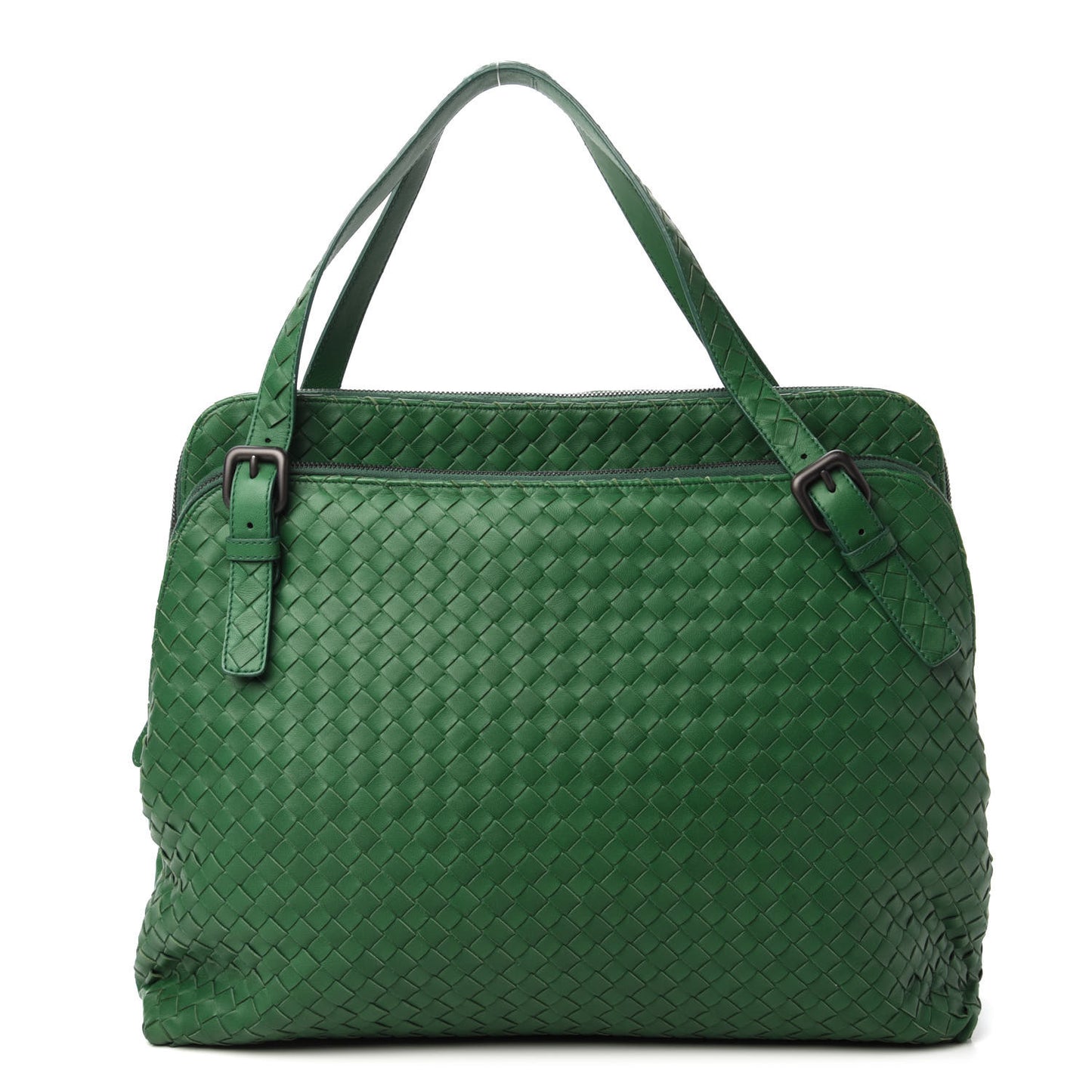 Nappa Intrecciato Double Compartment Tote Green