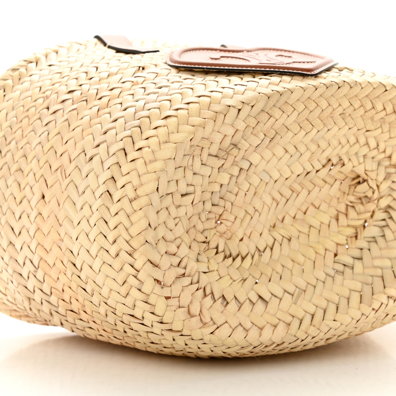 Celine Raffia Calfskin Heart Triomphe Teen Panier Tan 8 of 9