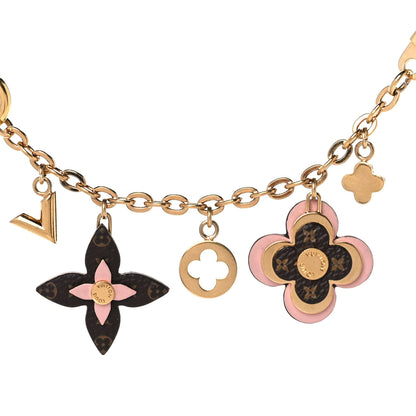 Louis Vuitton Brass Monogram Blooming Flowers Bag Charm Key Holder Rose Ballerine 3 of 5