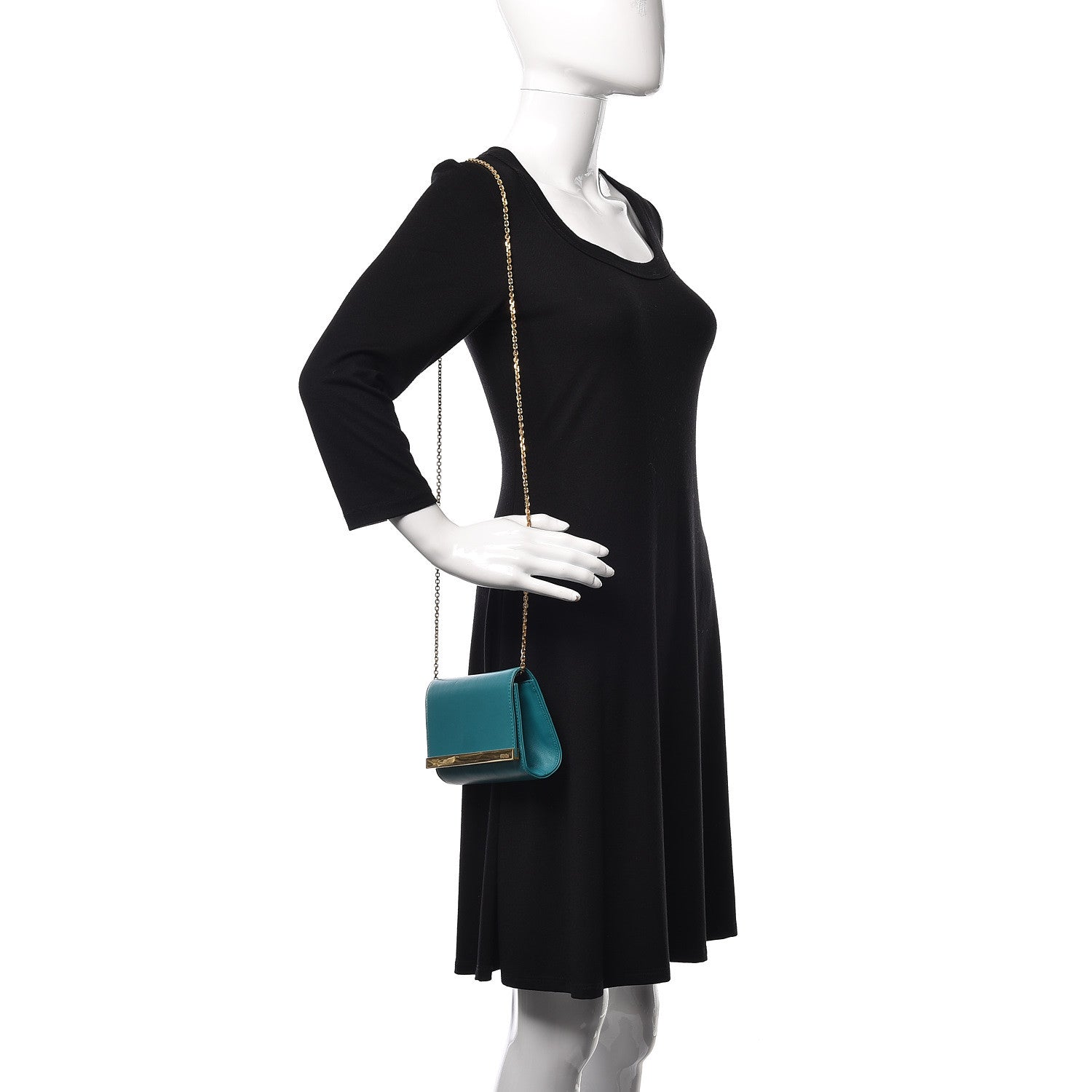 Fendi Shiny Nappa Mini Rush Clutch Lago 2 of 13