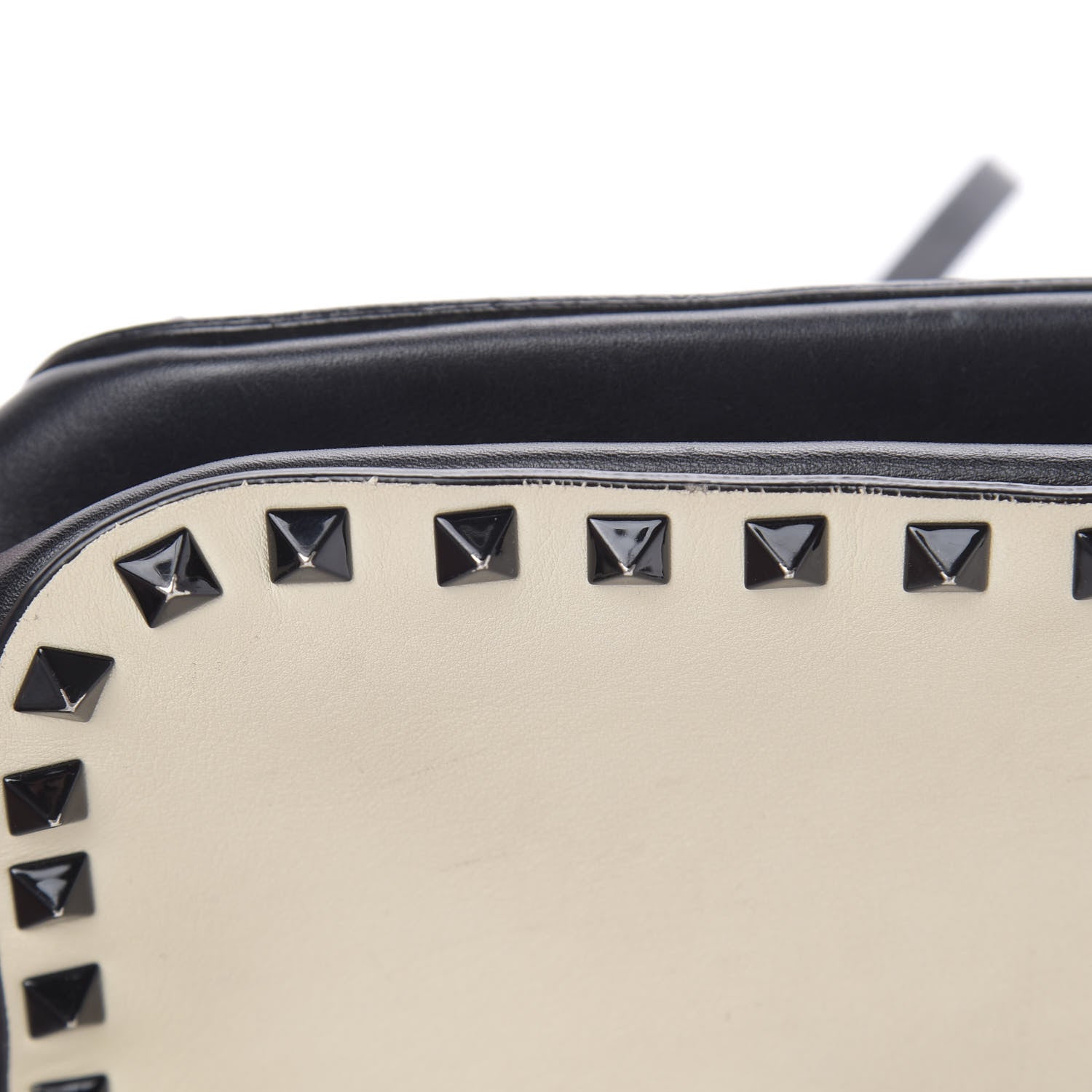 Valentino Garavani Calfskin Rockstud Camera Crossbody Bag Ivory Black 13 of 16