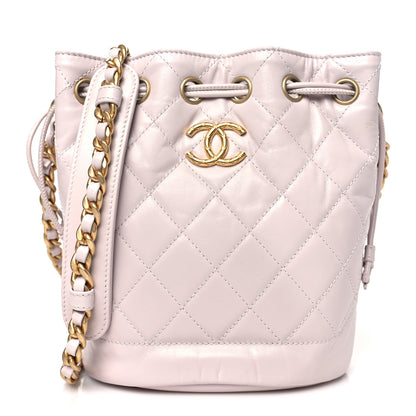 Chanel Calfskin Stitched Coco Ring Bucket Drawstring Bag Light Pink 1 of 10