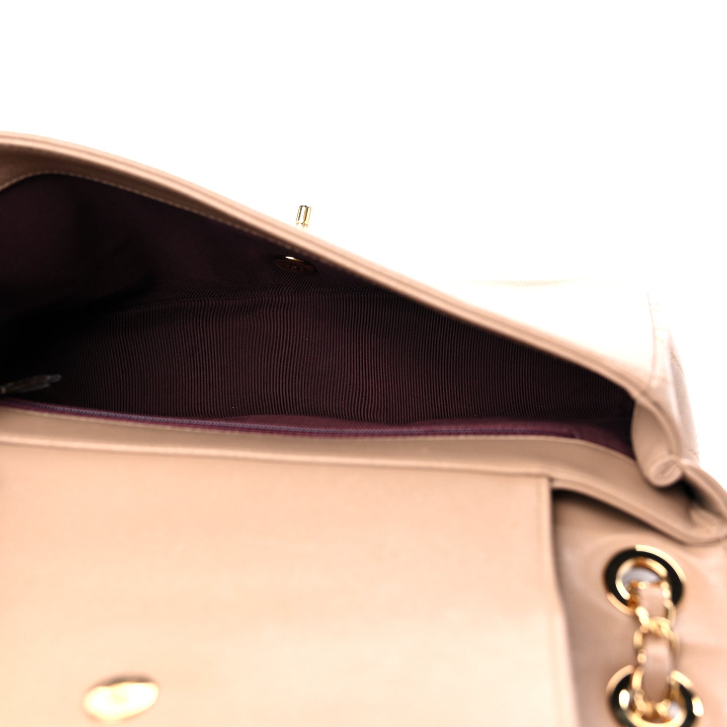 Sheepskin Quilted Vintage Mademoiselle Flap Beige