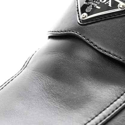 Prada City Calfskin Triangle Logo 20mm Flat Mules 12 Black 9 of 10