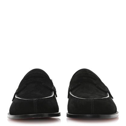 Christian Louboutin Crosta Alligator Embossed Mens Penny No Back Flat 42.5 Black 3 of 8