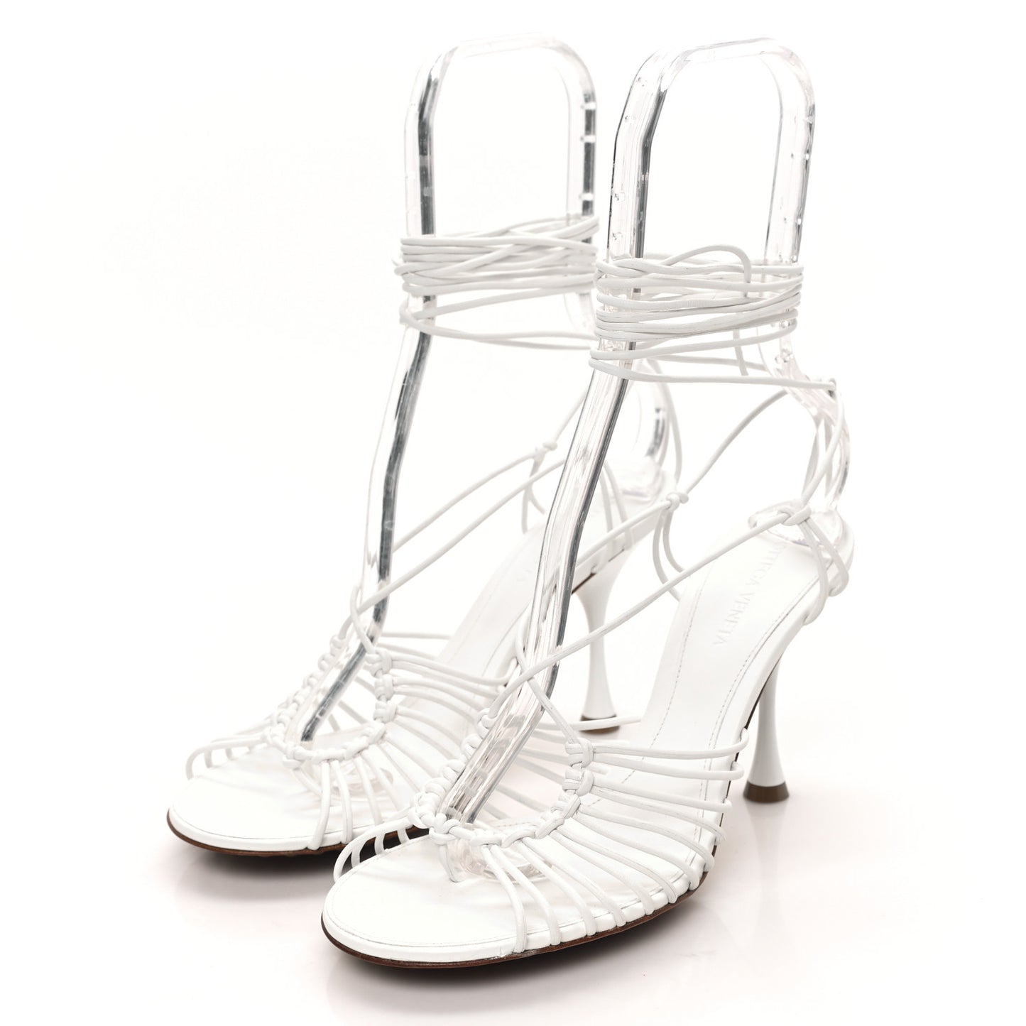 Nappa Dot Ankle Tie Sandals 37.5 White