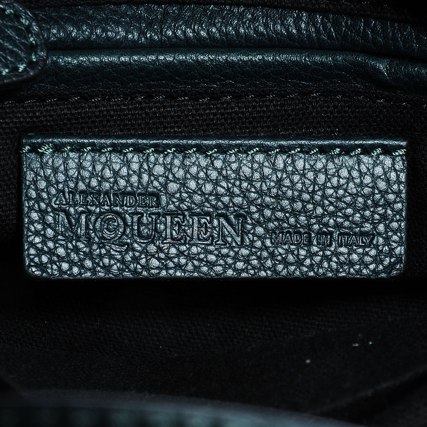 Pebbled Leather Mini Padlock Dark Green Bottle